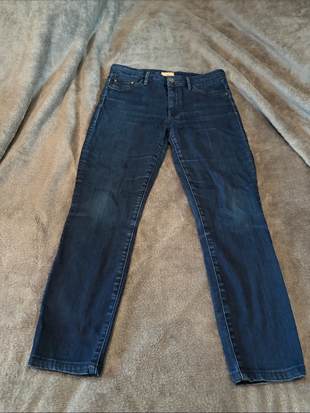 MOTHER Dark Blue Ankle Crop Jeans